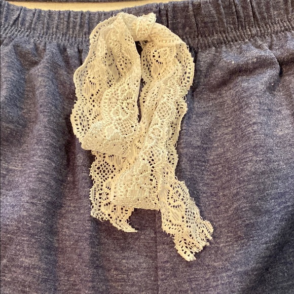 Elegant Blue Lace Trim Pajama Set - Picture 2 of 10